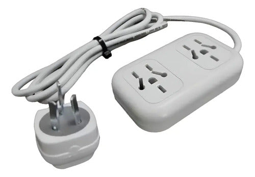 Alargue 2 Tomas Vr Plast. Multificha Con Cable X 1.5 Mts