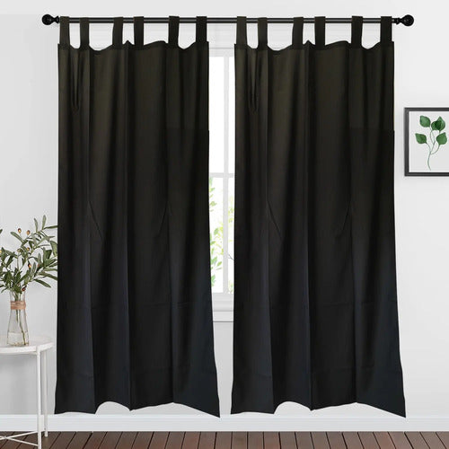 Cortina Ragazza Lisa 2 M X 1.35 Para Interiores Negro