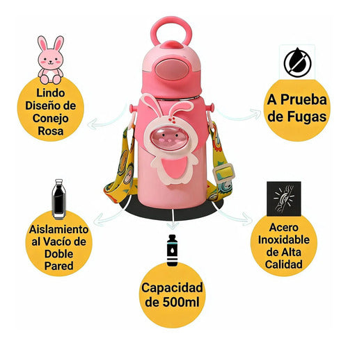 Termo Infantil 500 Ml con Sorbete 2 en 1 Rosa · 16797 · foto 04