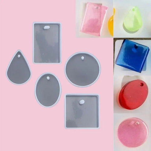 Molde Silicona X5 Unidades Formas Para Joyeria En Resina