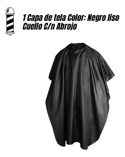 Kit de Barbería y Peluquería Capa Peines Cepillo Fade Tru Negro · 16618 · foto 01