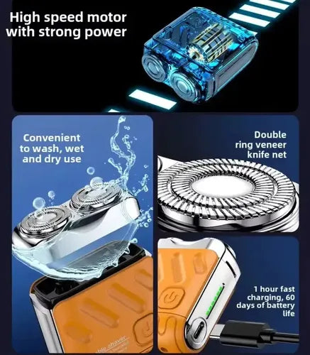 Afeitadora Portátil Recargable para Cuerpo Entero con Carga USB Azul · 17199 · foto 07