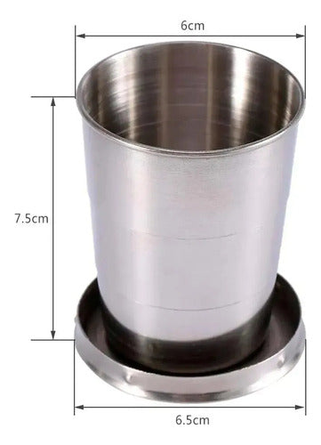 Vaso Plegable Telescópico de Acero para Camping 70ml Plateado · 16842 · foto 10