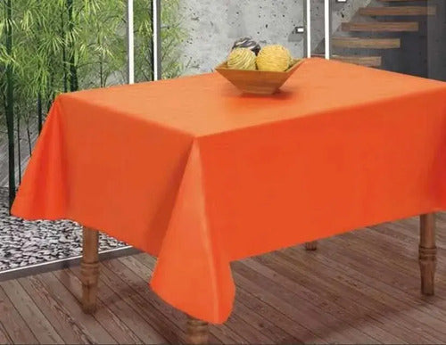 Mantel Ecocuero 2m X 1,40m Impermeable Naranja Liso