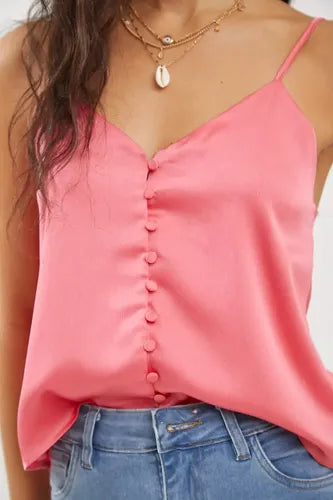Blusa Hindi Rimmel Con Detalle Elegante Mujer Coral Lisa L