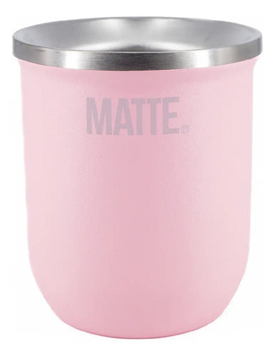 Mate Steel Matte Rosa Liso