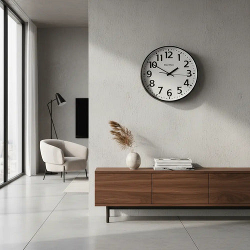 Reloj Grande De Pared Daction Negro Numeros Grandes D 30 Cm