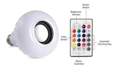 Ampolleta Led Rgb Parlante Bluetooth 12w Multicolor