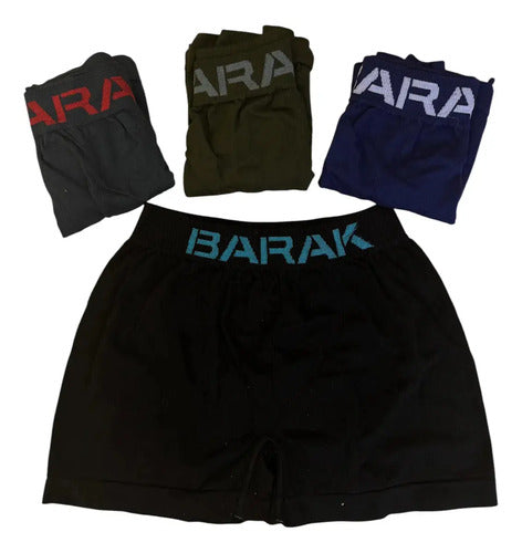 Pack Media Docena 6 Boxer Barak Liso Sin Costura Algodón Xl