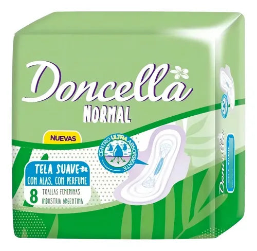 Toallitas Femeninas Doncella Con Alas & Perfume Suave 8u