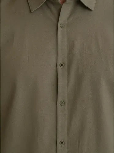 Camisa Para Hombre Cuello Americano Manga Larga Genérica