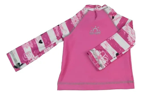 Remera con Protección UV Bebé Boxer y Gorra Cubre Nuca Flores Fucsia 6-9 Meses · 16638 · foto 02
