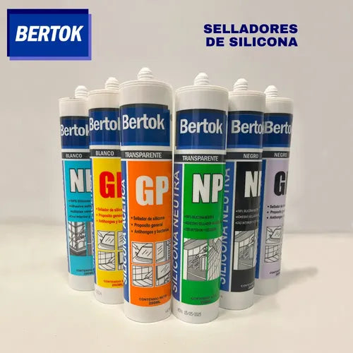 Silicona Acética Transparente Bertok 280 Ml X 24uds