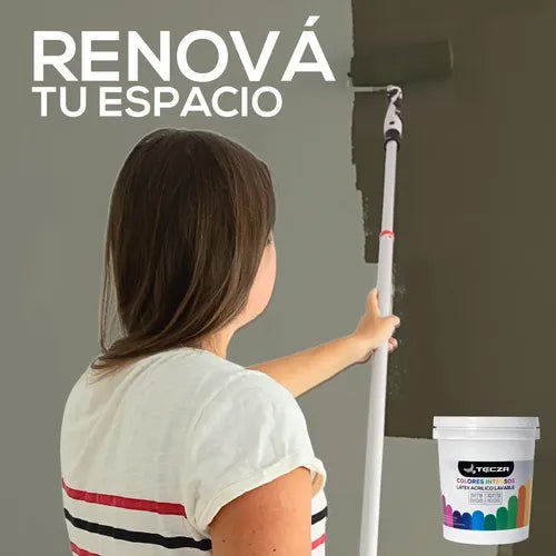 Pintura Latex Tierra Tostada Tecza, Lavable X 4 Litros, Linea Colores Intensos Preparados Apto Interior Y Exterior, Acabado Mate. Color Tierra Tostada