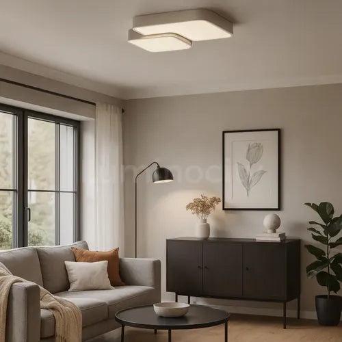 Aplique Techo Bixor Coral Cuadrado Led 33w Luz Cálida/neutra