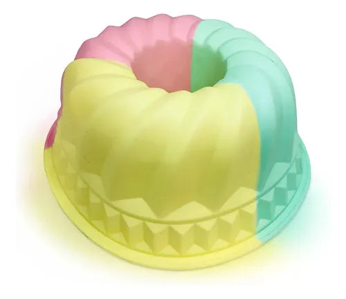 Molde De Silicona Antiadherente Para Repostería, Flanera Redonda De 20 Cm Multicolor