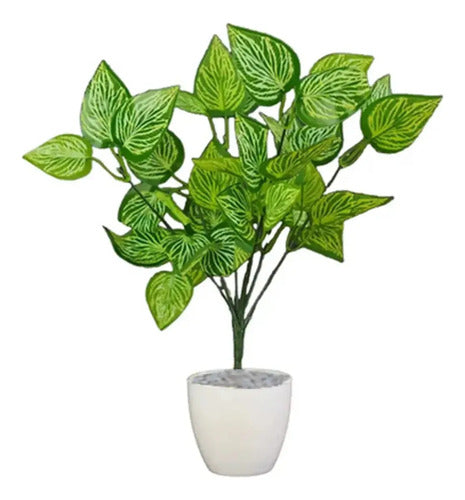 Planta Artificial De Escritorio 35 Cm Con Maceta + Piedras