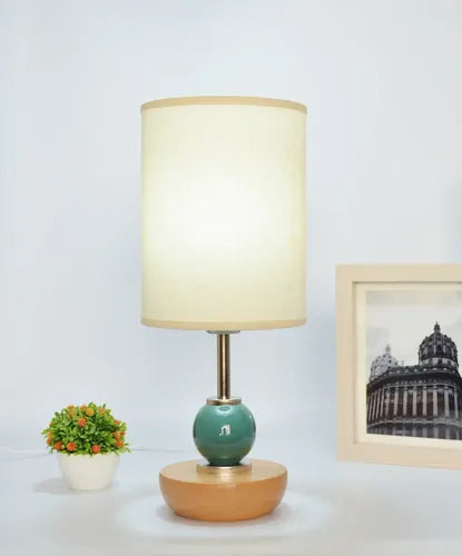 Veladores Sehizo Luz Mónaco Verde X2 Madera Caldén Lino