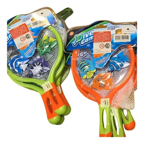 Juego de Agua para Buceo con 3 Pescaditos y Red de Pesca Verde · 17160 · foto 02