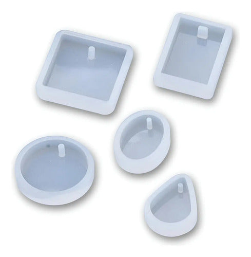 Molde Silicona X5 Unidades Formas Para Joyeria En Resina