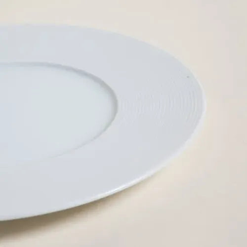 Plato De Postre Mishka Gabes De Porcelana Blanco Para Microondas Y Horno, 23 Cm Douz