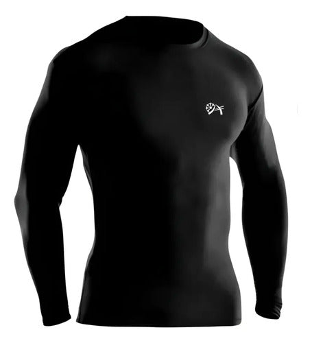 Kit Super Termico Frío Extremo Remera Guantes Cuello S Negro