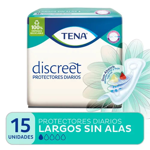 Tena Discreet Protector Diario Largo Sin Alas X15 U