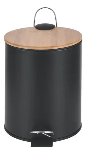 Tacho Cesto Recipiente Residuos Tapa Bambu Nona Minda 3 Lt