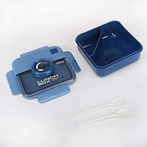 Taper Con Tapa Hermetico Antiderrame Vianda Lunchera Escolar Azul