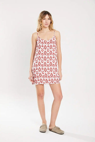 Vestido Corto Musculosa De Fibrana Verano Fresco Koxis Mujer