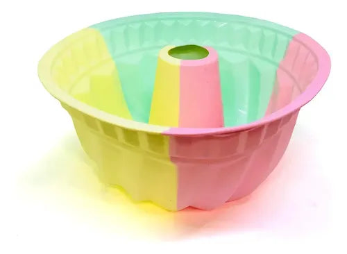 Molde De Silicona Antiadherente Para Repostería, Flanera Redonda De 20 Cm Multicolor