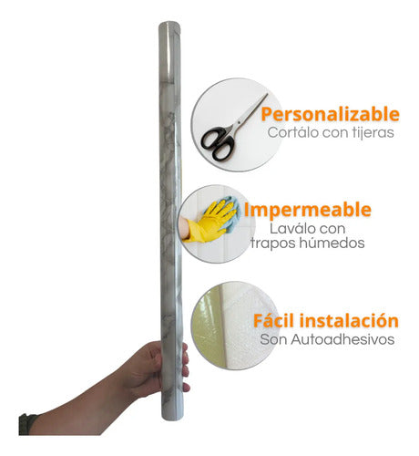 Vinilo Autoadhesivo Papel Contact Revestimiento Calacatta Rollo 1.2m2 Holzboden