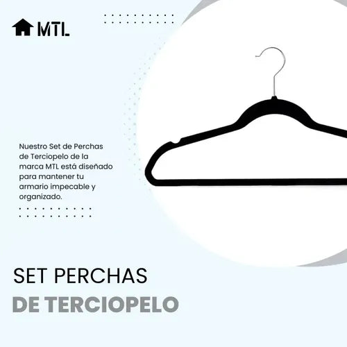 Set de Perchas de Terciopelo MTL X50 Negro · 4790 · foto 08