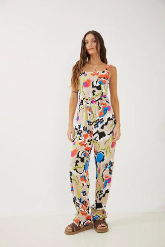 Mono Enterito Estampado Largo Mujer Corte Palazzo Rimmel