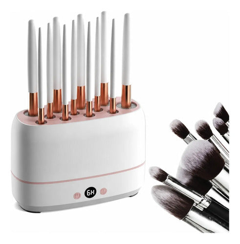 Limpiador Secador USB de Brochas de Maquillaje Blanco con Rosa · 17360 · foto 01