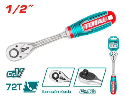 Llave Chicharra Cuadrante 1/2 Pulgadas Total Turquesa