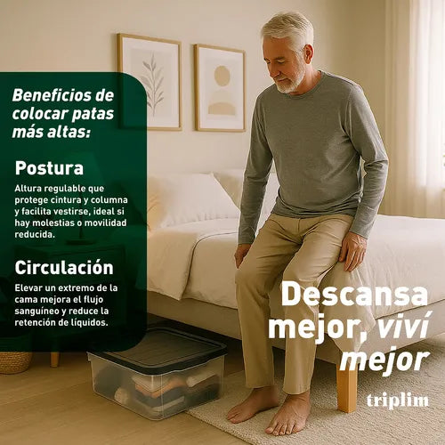 Juego 7 Patas Cuadradas Madera Dura Resi
