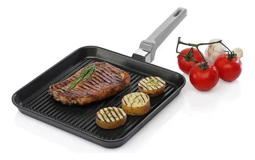 Bateria Cocina Antiadherente Bifera Sarten 24cm Cacerola 4l