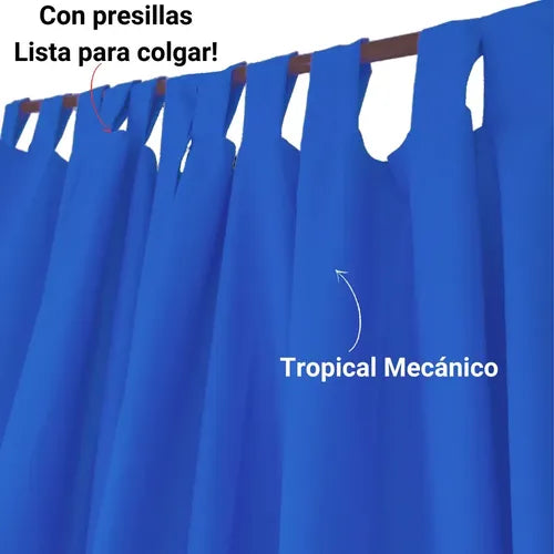 Cortina Ragazza Lisa 2 M X 1.35 Para Interiores Azul Francia