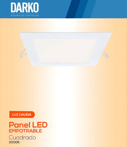 Plafon Panel Led 6w Embutir Cuadrado Empotrar Flex Estructura Blanco Cálido