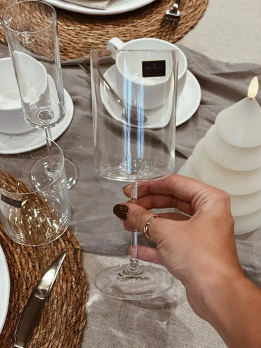 Set X 6 Copas De Vino Anita Elegante Cristal De Bohemia