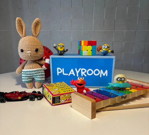 Velador Con Luz Maibrú Para Mesa Escritorio Celeste Playroom