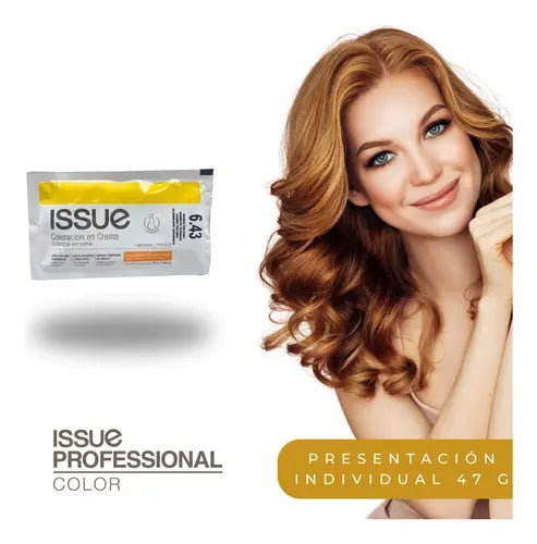 Tinte Capilar En Crema. Issue Baseline. Sachet 47g Tono 6.43 Rubio Oscuro Cobrizo Dorado