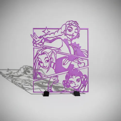 Kpop Rumi Zoey Mira Souvenirs + Soporte Arte Violeta Perlado
