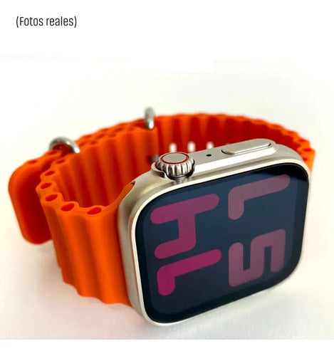 Smartwatch Technology Ultra Hombre Mujer Malla Extra Beige Deportiva Naranja Y Gris