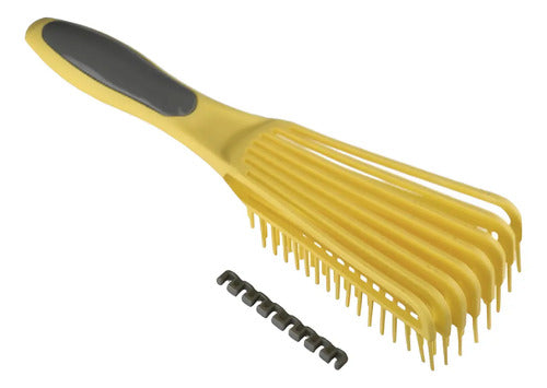 Dompel Cepillo Caracol Rulos Ondas Desenredante Anti Frizz Color Amarillo