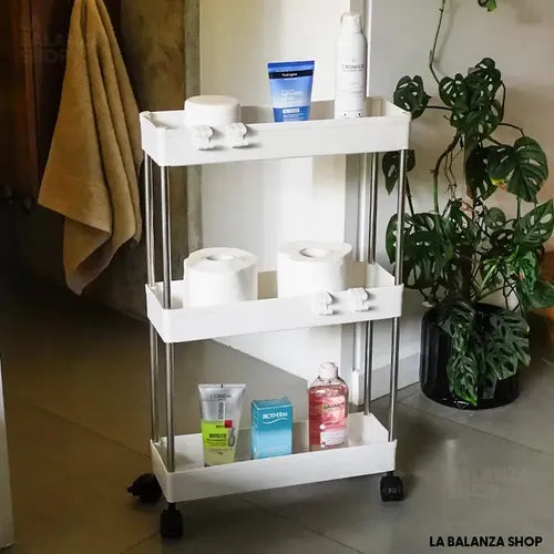 Carrito Organizador Estantes Cocina Alacena Lbs Con Ruedas Blanco