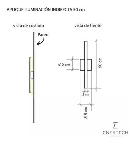 Aplique Lineal Enertech Con Iluminacion Indirecta De 50cm