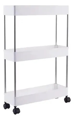 Carrito Organizador Estantes Cocina Alacena Lbs Con Ruedas Blanco