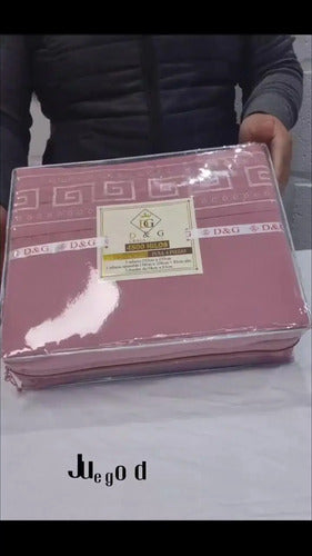 Juego De Sábanas 2 Plazas Liso Dg Premium , Caja Abierta